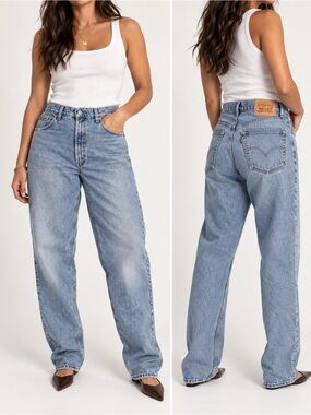 VTG Levi’s 550 Light Wash Rigid Made in USA 90s 38 x 32 Worn In